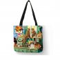Oil Painting Cat Print Womens Designer Tote Bags Linen Reusable All Purpose Bag