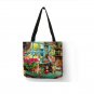 Oil Painting Cat Print Womens Designer Tote Bags Linen Reusable All Purpose Bag