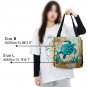 Cute Cartoon Floral Cat Print All Occasions Bag Linen Fabric Eco Reusable - Large 40x40CM