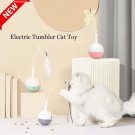 Smart Interactive Cat Toy Feather Self Rotating Automatic Tumbler Food Ball Toy for Cat Kitten