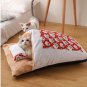 Japanese Cat Bed Cat Nest Cocoon with Pillow Soft Fleece - Washable Quilt Bed