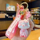 FUN LOVABLE Sakura Cat Keychain ! Vivid 3-D image!