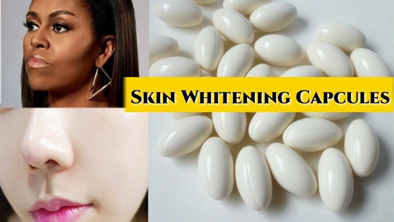 Original White Balls Vitamin E Skin Whitening Pills (50-Cap) Best for Dark Skin.
