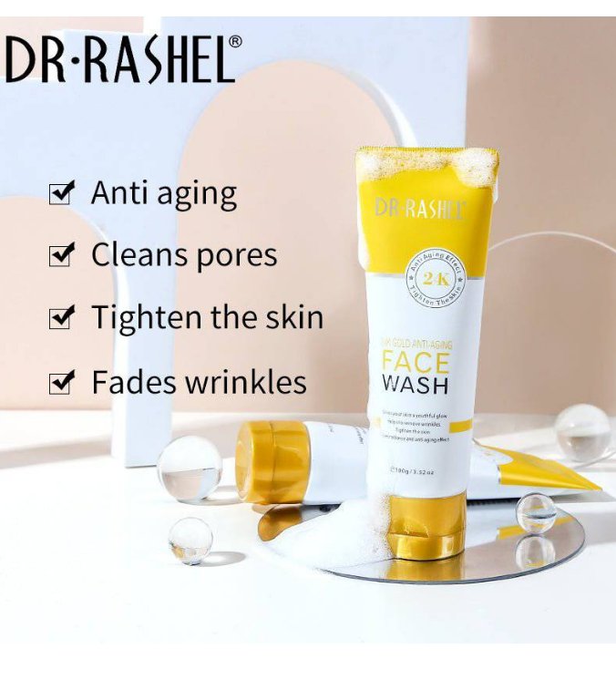DR RASHEL 24K Gold Face Wash for AntiAging, Acne, Wrinkle, Blackhead
