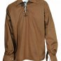XL Size Brown Color Cotton Traditional Scottish Style Jacobean Jacobite Ghillie Kilt Shirt