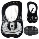 LYRE HARP thistle 10 METAL STRINGS ROSEWOOD WITH FREE BAG And STRINGS KEY