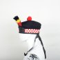 Scottish RED AND White DICED Band Black Wool BALMORAL HAT Military Highlander Kilt Cap Size 62