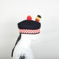 Scottish RED AND White DICED Band Black Wool BALMORAL HAT Military Highlander Kilt Cap Size 62
