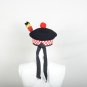 Scottish RED AND White DICED Band Black Wool BALMORAL HAT Military Highlander Kilt Cap Size 62