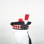 Scottish Black RED AND White DICED Band Black Wool BALMORAL HAT Military Highlander Kilt Cap Size 56