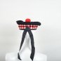 Scottish Black RED AND White DICED Band Black Wool BALMORAL HAT Military Highlander Kilt Cap Size 64