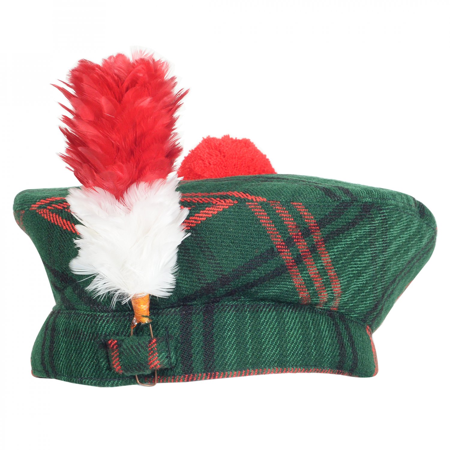 Scottish Rose Hunting Tartan BALMORAL HAT Military Highlander Kilt Cap Size 58 cm