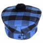 Scottish Buffalo Plaid Tartan BALMORAL HAT Military Highlander Kilt Cap Size 64 cm