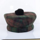 Scottish Brown Watch Tartan BALMORAL HAT Military Highlander Kilt Cap Size 58 cm