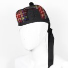 Scottish GLENGARRY Cap Traditional Military Piper Hat KILT Cap Clan Black Stewart Size 58 cm