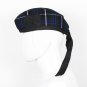Scottish GLENGARRY Cap Traditional Military Piper Hat KILT Cap Clan Black Blue Douglas Size 56 cm