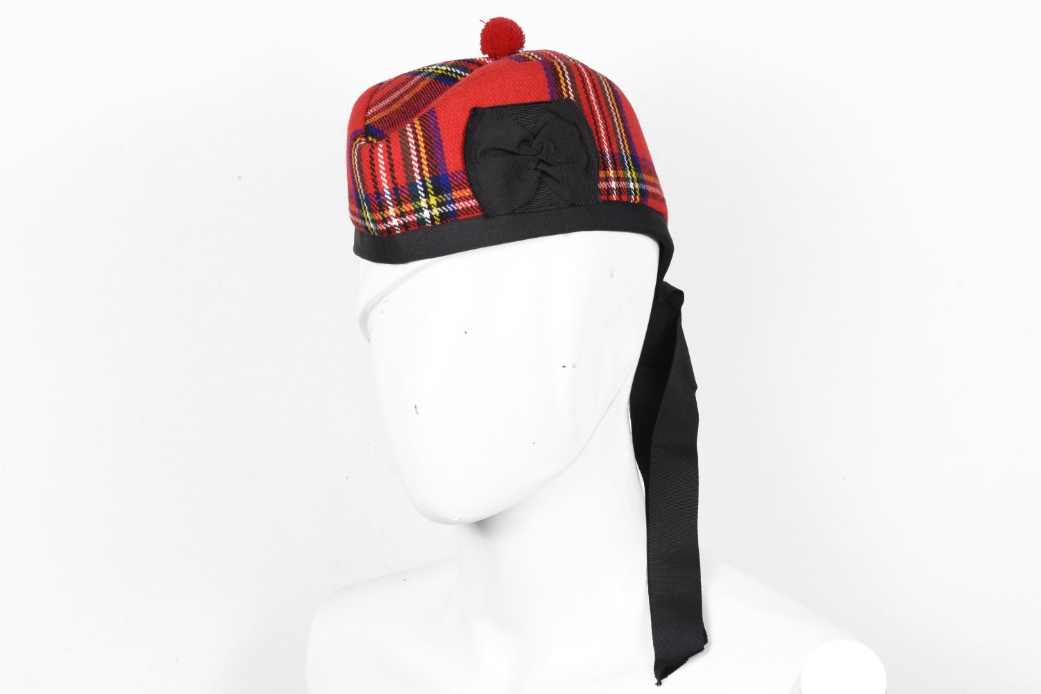Scottish GLENGARRY Cap Traditional Military Piper Hat KILT Cap Clan Royal Stewart Size 54 cm