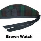 Scottish GLENGARRY Cap Traditional Military Piper Hat KILT Cap Clan Brown Watch Size 60 cm