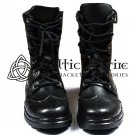 Scottish Kilt Ghillie Brogue Black Boots Shoes100%Genuine Leather Shoes Size us 9