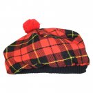 Scottish Tam O' Shanter Hat Clan Tartan/Tammy HAT Kilt Cap One Size Wallace