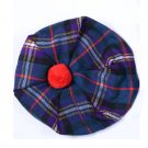 Scottish Tam O' Shanter Hat Clan Tartan/Tammy HAT Kilt Cap One Size  Masonic