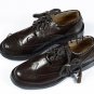 Scottish Kilt Ghillie Brogue Brown Shoes 100%Genuine Leather Shoes Size 10