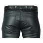 Men's Real Cowhide Leather Bikers Pants Leather Quilted Panels Bikers Pants Size 30