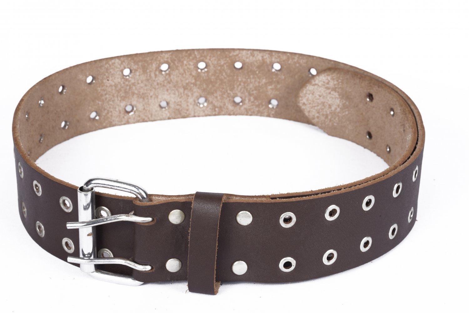 Leather Brown KILT BELT Silver Ring Holes - Utility Belt - Duty Belt ...