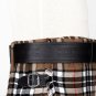 Traditional Scottish Leather Black Kilt Belt - Celtic Knot Embossing - Free Buckle Size 46