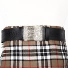 Traditional Scottish Leather Black Kilt Belt -Endless Celtic Knot Embossing - Free Buckle Size 32 Traditional Scottish Leather Black Kilt Belt -Endless Celtic Knot Embossing - Free Buckle Size 32