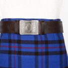 Traditional Scottish Leather Brown Kilt Belt -Celtic Knot Embossing - Free Buckle Size 40