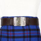 Traditional Scottish Leather Brown Kilt Belt -Endless Celtic Knot Embossing - Free Buckle Size 42