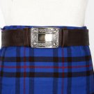 Traditional Scottish Leather Brown Kilt Belt -Medieval Celtic Embossing - Free Buckle Size 38