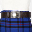 Traditional Scottish Leather Brown Kilt Belt -Rampant Loin Celtic Embossing - Free Buckle Size 52