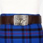 Traditional Scottish Leather Brown Kilt Belt -Thistle Celtic Embossing - Free Buckle Size 46