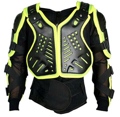 Motorbike Full Body Armor Florescent Green Jacket Motocross Race Gear Size 3XL