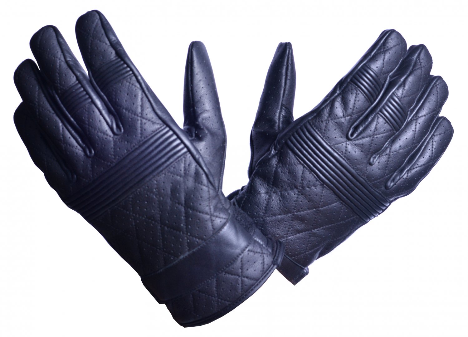 MOTOR-BIKE RACING Safety GLOVES Genuine Leather Black Color Size XL