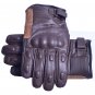 MOTOR-BIKE RACING Safety GLOVES Genuine Leather Brown Color Size M