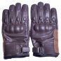 MOTOR-BIKE RACING Safety GLOVES Genuine Leather Brown Color Size 2XL