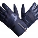 MOTOR-BIKE RACING Safety GLOVES Genuine Leather Black Color Size XL