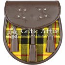 Premium - Brown Leather - Clan Macleod Tartan - Scottish DAY SPORRAN
