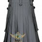 Men Scottish Working Two Cargo Pockets Grey Utility KILT Deluxe KILTS 100% Cotton