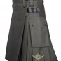 Men Scottish Working Two Cargo Pockets Olive Green Utility KILT Deluxe KILTS 100% Cotton