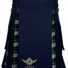 Scottish Dress Gordon Tartan Navy Blue Cotton Hybrid UTILITY KILT For Men