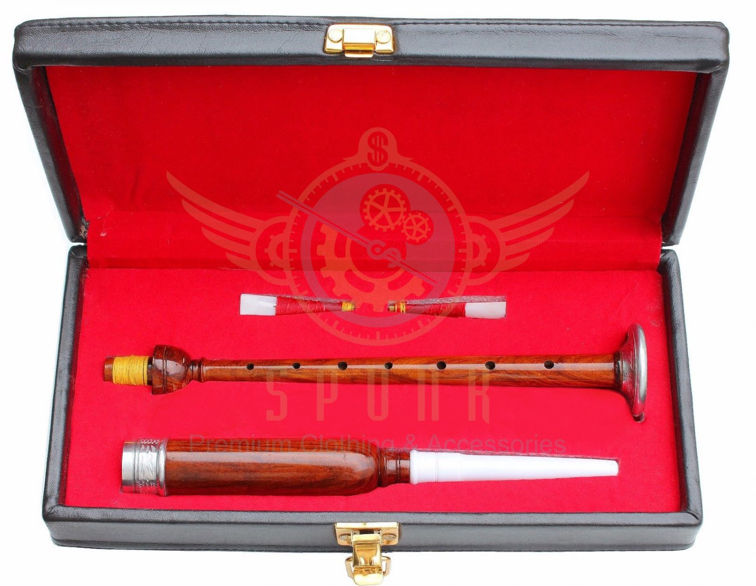 Scottish Highland Bagpipe Practice Chanter With Carrying case & Reeds