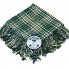 Scottish Traditional St-Patrick Tartan Kilt FLY PLAID & Brooch -Fly plaid Size (48 X 48)