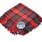Scottish Traditional MacGregor Tartan Kilt FLY PLAID & Brooch -Fly plaid Size (48 X 48)