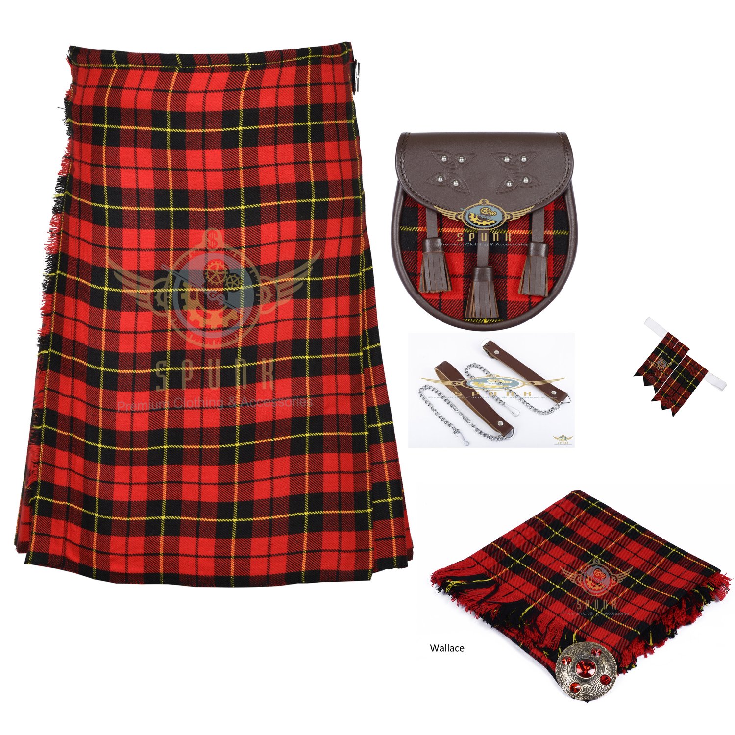 Scottish 8 Yard KILT Traditional 8 yard Tartan KILT Wallace 8 Yard Kilt ...