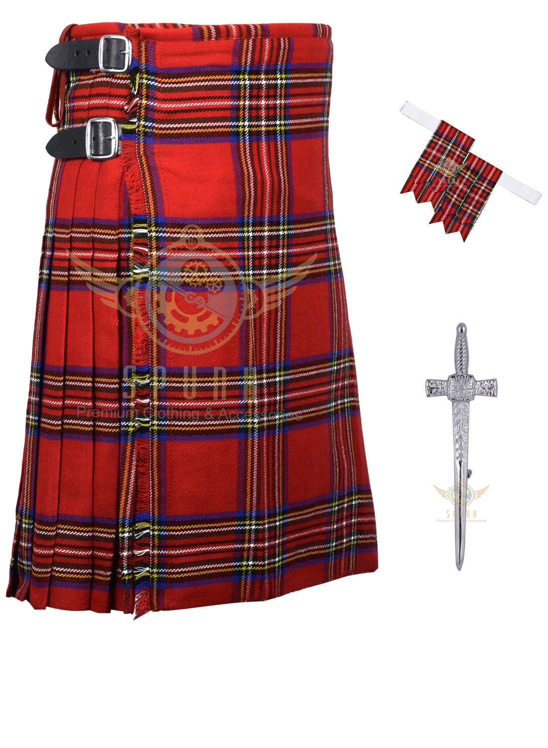 Men's Scottish Royal Stewart 8 Yard KILT Highland Traditional 8 Yard ...