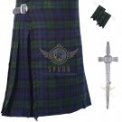 Men's Scottish Black Watch Tartan 8 Yard KILT Highland Traditional 8 Yard KILT